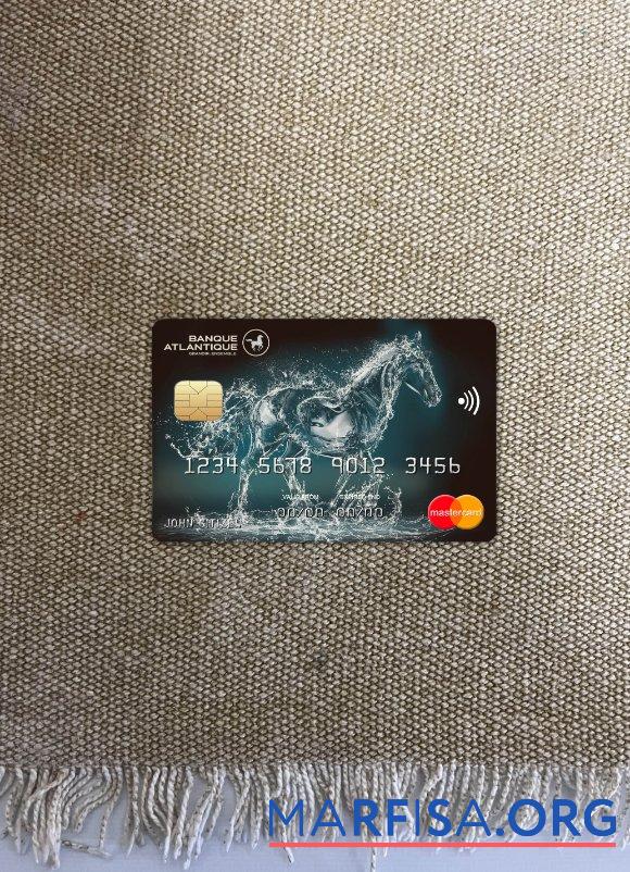 Printable Burkina Faso Atlantique bank mastercard photolook front download for verification